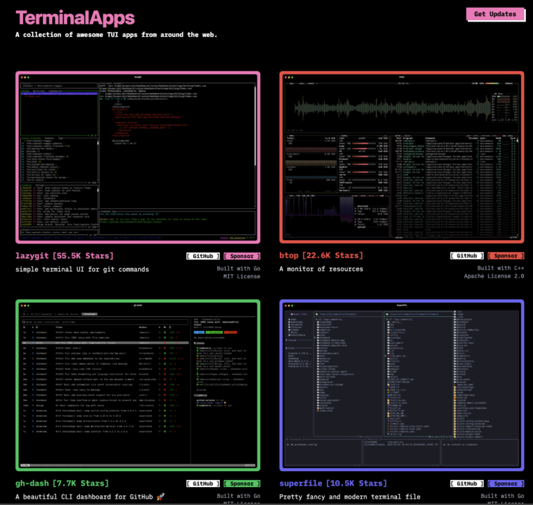 A Curated List of Must-Have TUI Applications